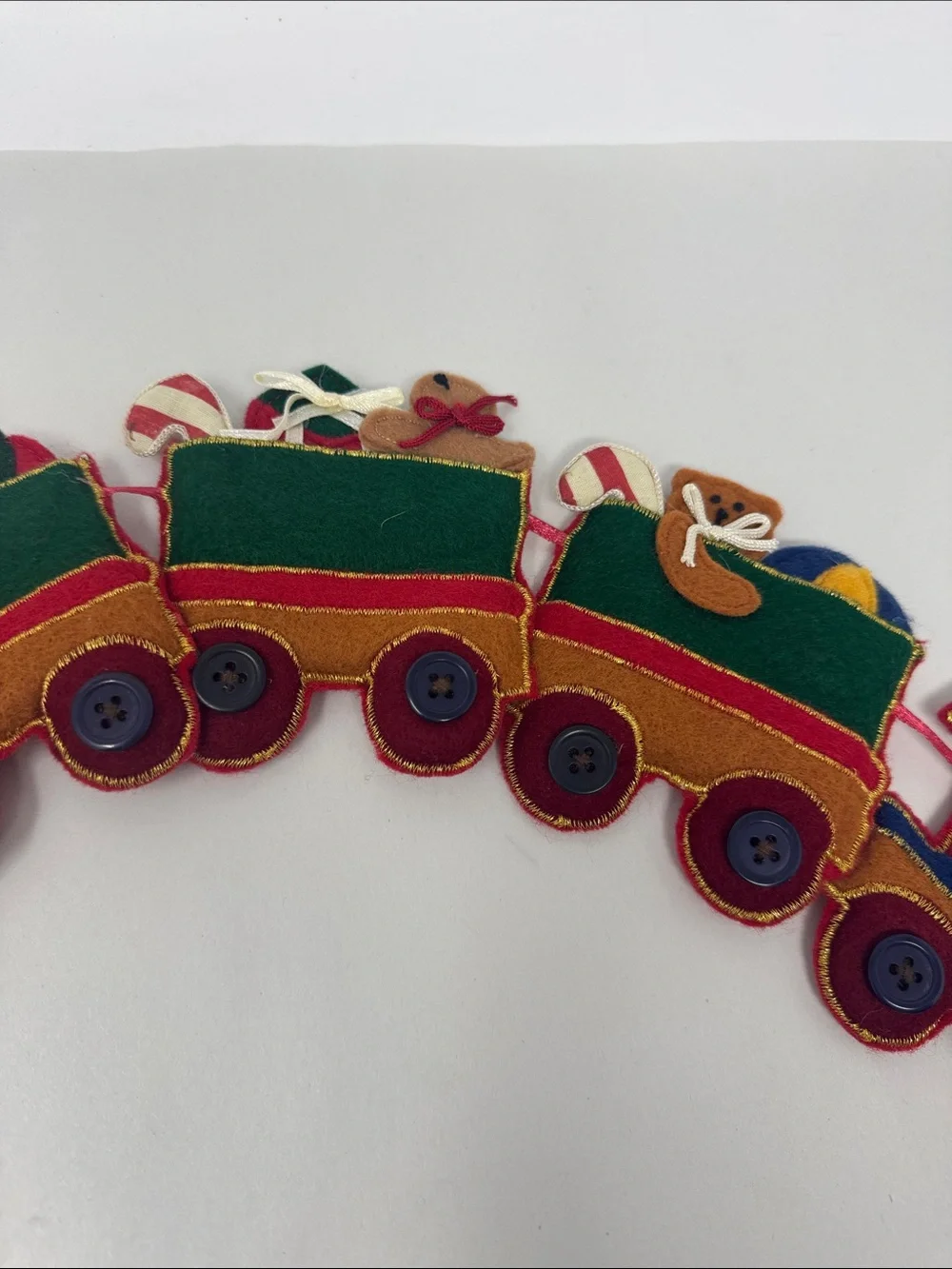 CHRISTMAS TRAIN FELT GARLAND ORNAMENTS CONNECTED